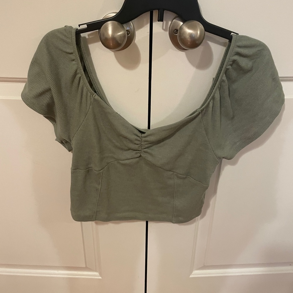 Sage Green AE crop top